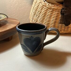 Rowe pottery 1991 Blue Heart Ceramic Mug